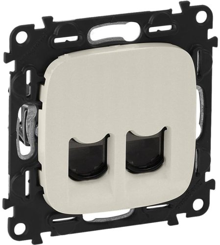Розетка компьютерная без рамки Legrand Valena Allure 2-м. RJ45+RJ45 6e слоновая кость картинка